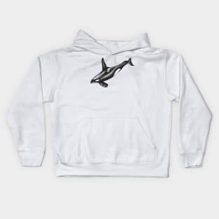 Orca killer whale ink drawing Kids Hoodie